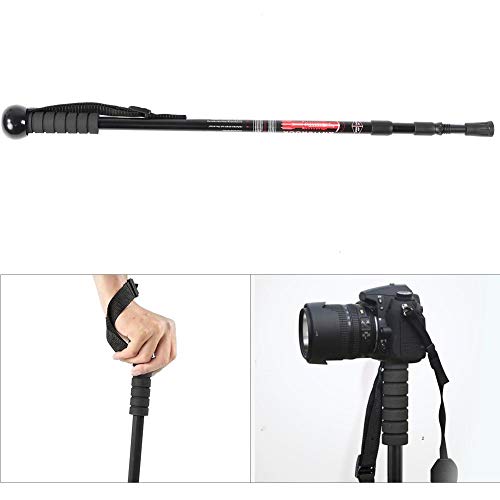 Trekkingstöcke Multifunktions Kamera Einbeinstativ für Kamera Camcorder Halter Klapp Gehstock(Schwarz)