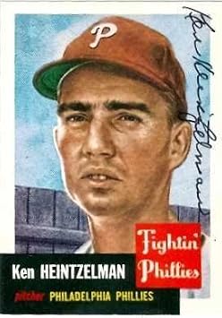 Sports Memorabilia Autograph Warehouse 244300 Ken Heintzelman Autographed Baseball Card - Philadelphia Phillies 1991 1953 Topps Archives - No. 136