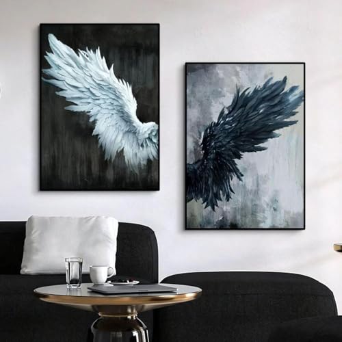 Affiches simples Ailes lot de 2 toiles abstraites 70x90cm