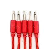Bowl Modular Eurorack Patchkabel Geflochten 30 cm – 3,5 mm Mono Klinke – Rot – 15 Stück – Modular Synthesizer Kabel