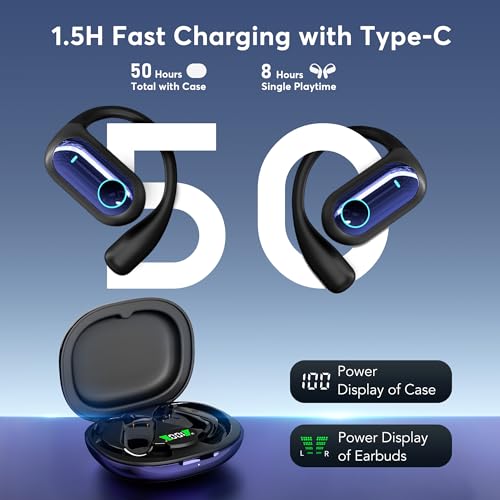 Image of 168 Languages AI Live Translation Earbuds, 4-in-1 Smart Mode Bluetooth 5.4 Touch Screen Earphones Real-Time Headphones Translator, Fit iOS and Android Ideal for Business and Learning, Deep Blue