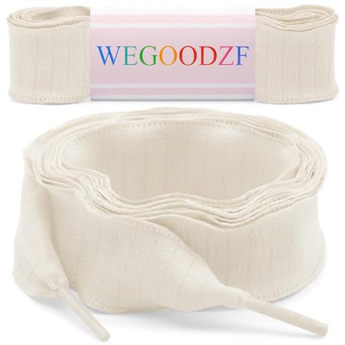 WEGOODZF Fishtail Pleated Shoe Lace: 2 Pairs 47 Inch Almond Ruffle Shoelace by WEGOODZF - Used condition - Image 2