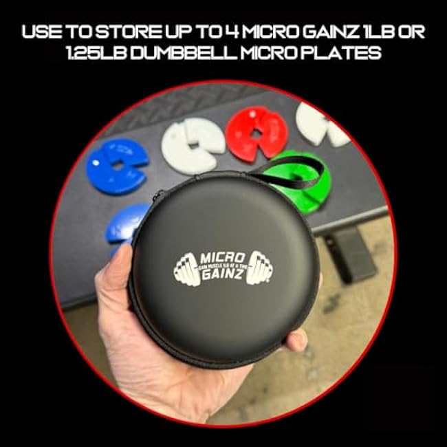 Micro Gainz Hard Shell Carrying Case for 1LB and 1.25LB Dumbbell Micro Plates