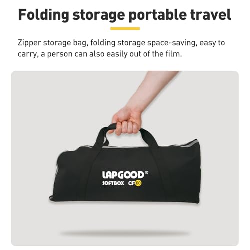 Bowens Mount Softbox 24''/60CM Handheld Quick Set-up, S-Type Bracket Compatible with Godox Canon Sony Fuji YongNuo Flash AD200PRO V1 TT600 V860III 430EXIII SB500 YN320EX YN560