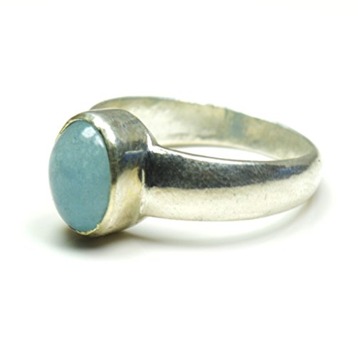 Bague en argent véritable aigue-marine pour harmoniser les chakras