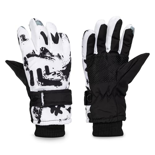 Kids-Ski-Gloves for Boys & Girls 6-9 Years - Windproof Winter Gloves, Non-Slip Snow & Cycling Mittens for Cold Weather