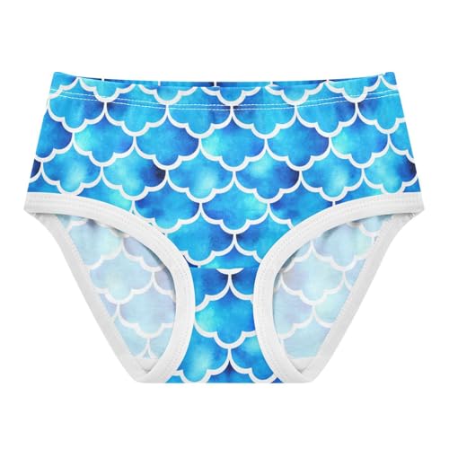 Blue Watercolor Fish Scale Toddler Girls's Underwear 2T 202c1874