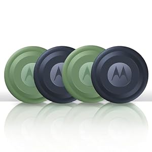 Motorola Moto Tag – Smart Tracker, 4er Pack (Android 9+ kompatibel, Bluetooth 5.4, IP67 Wasserschutz, USB-C, Ultrabreitband, Finder für Schlüssel, Gepäck UVM), 2X Jade Green + 2X Starlight Blue