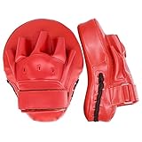 SunFlower6666 Guantes de boxeo curvados de enfoque, almohadillas de mano de cuero, ideales para karate, muay thai, sparring, dojo, artes marciales