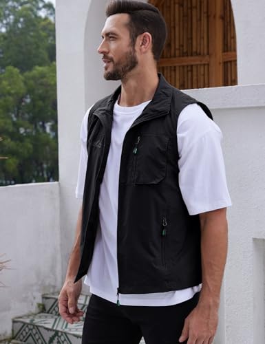 Image of Gihuo Men's Fishing Vest Utility Vest Casual Outdoor Quick Dry Safari Travel Golf Vest Work Vest