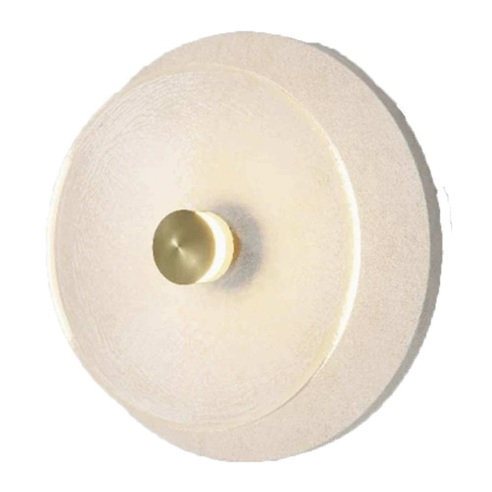SHUANGZ Wabi Sabi Style Round Stone Wall Sconce, Natural Stone Round Wall Light,Hard Wiring Interior Wall Lamps,Living Room Bedside Staircase Decorative Lighting Fixtures Hardwired