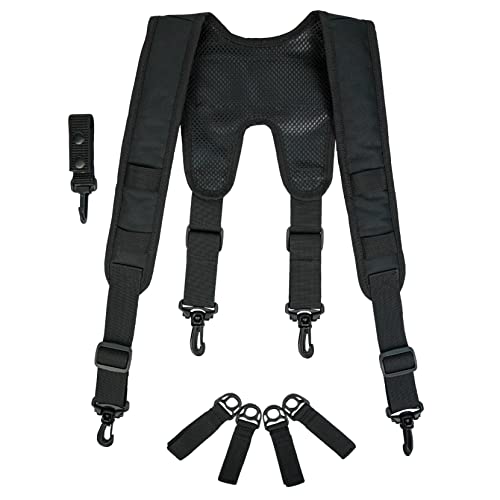 KUNN Tactical Suspenders Law Enforcement Police Harness for Duty Belt with Padded Patch and Key Holder XL