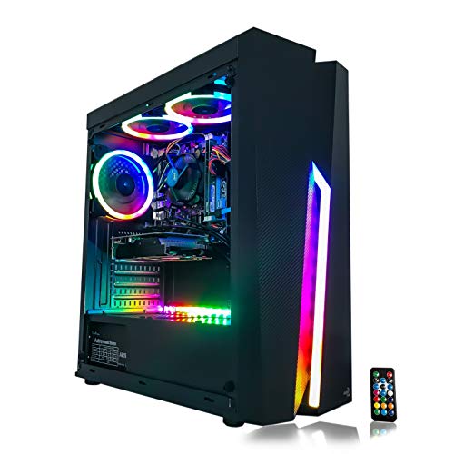 Gaming PC Desktop Computer Intel i5 3.10GHz,8GB Ram,1TB Hard Drive Storage,Windows 10 pro,WiFi Ready,Video Card Nvidia GTX 650 1GB, 3 RGB Fans with Remote