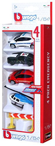 Bburago Maisto France 59058 - Coches en Miniatura (4 Unidades, 1/64 + Accesorios)