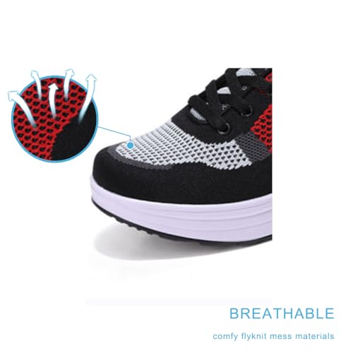 Image of RUIDENG Platform Sneakers for Women Air Cushion | Walking Shoes Women Comfortable All Day | Thick Rocker Bottom