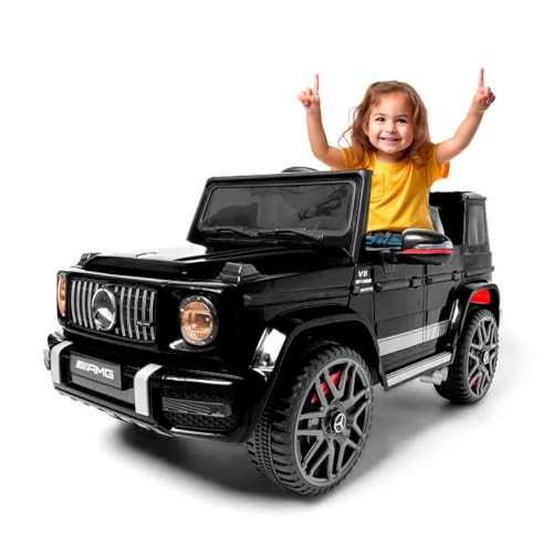 Coche eléctrico Infantil Mercedes g63 amg 12v Negro Mando Parental Luces led música Juguete Exterior Licencia Oficial niños niñas