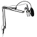 Tree New Bee Microphone Stand With Suspension Boom Scissor Arm Stand with 6 inch large Mic Round Shape Wind Pop Filter Mask Shield Black (TNB-ARM01)