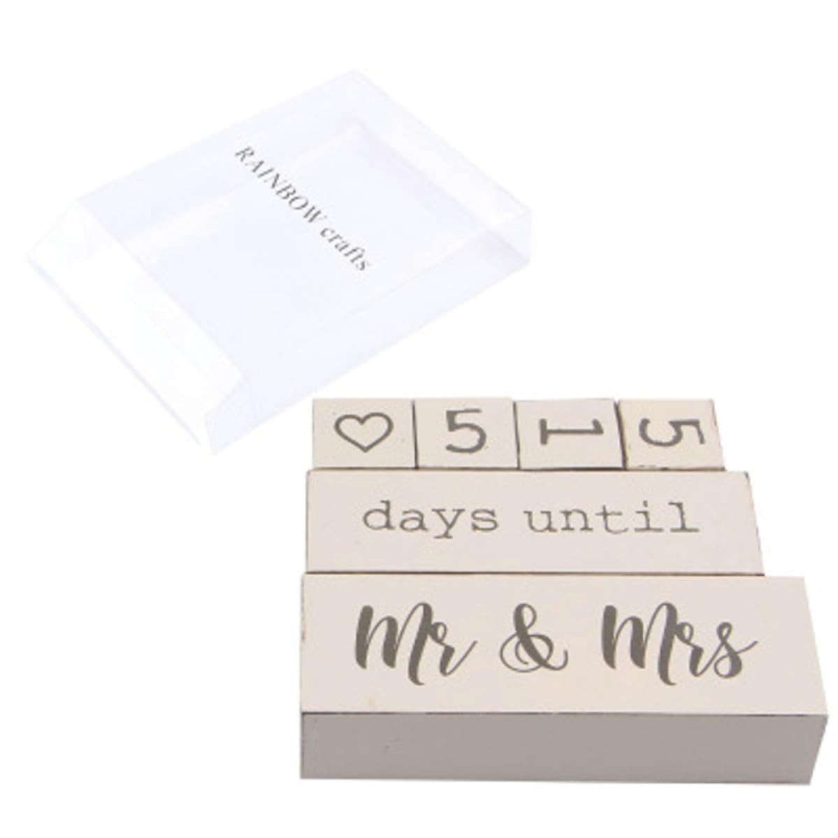 GALPADA Calendario da Tavolo per Conto alla Rovescia in Legno 6 Pezzi Design a Blocchi Matrimonio Decorazione per Scrivania Casa e Ufficio