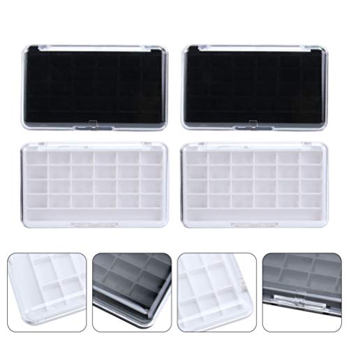 Beaupretty Makeup Case Organizer 4 Pcs Empty Makeup Palettes With 24 Grids,Eyeshadow Makeup Eyeshadow Case Box Powder Sample Container For Women Girls Lip Gloss Containers #TOP5