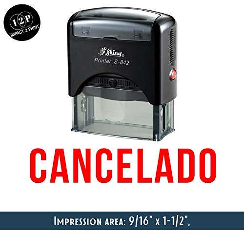 IMPACT2PRINT Shiny S-842 Sellos de goma autoentintado CANCELADO personalizados para oficina Cover