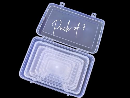 Image of Small Storage Boxes container with Lock Lid (Size No. -1,2,3,4,5,6,7) Set Of 7 boxes,Plastic,transparent,storage boxes,chudi set organiser