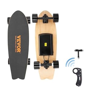 VEVOR Electric Skateboard with Remote, 13.7 Mph Top Speed & 7.5 Miles Max Range Skateboard Longboard, 3 Speeds Adjustment Skateboards, Easy Carry Handle Design, Suitable for Adults & Teens Beginners