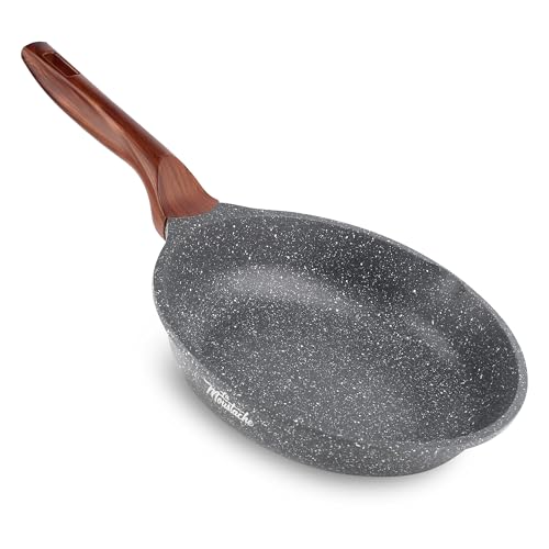 La Moustache - Sartén Antiadherente【26 cm】de Aluminio Fundido sin PFOA, Apta para Inducción y Todas las Cocinas, Mango Ergonómico y Antiquemaduras de Baquelita | Incluye E-Book con Recetas (Amalfi)