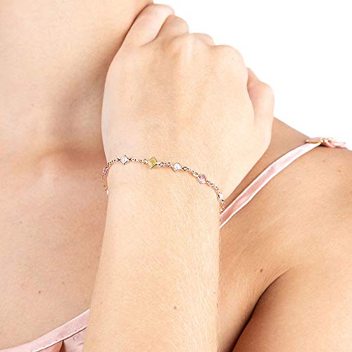 Pulseira folheada a ouro infantil com pedras coloridas Rommanel- tam.14 cm