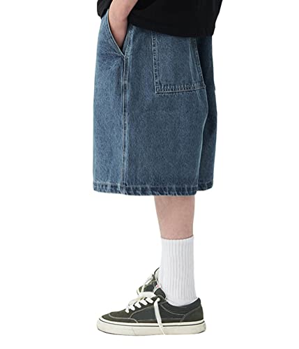 ORANDESIGNE Herren Hip Hop Denim Shorts Baggy Bermuda Shorts Vintage...