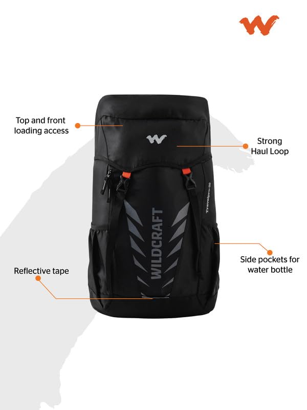 Image of Wildcraft Travel Pro 30 Casual Backpack for Mens & Womens | Unisex Hiking Backpack (30 liter,Black)