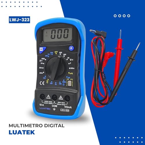 Multímetro Digital Portátil Profissional com Detector de Tensão e Visor Digital 600v - Acompanha 2 P