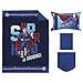 Everything Kids Superman Super Hero in Training Blue & Red Icon 4Piece Toddler Bed Set - Comforter, Fitted Bottom Sheet, Flat Top Sheet, & Reversible Pillowcase, Navy, Red, Blue, Yellow (3722416P)