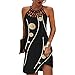 Black Womens Casual Dresses Slip Dresses for Ladies Crewneck Spandex Floral Print Midi Cut Out Eyelet Fall Summer Dresses 2025 Soft Comfy Clothes Fashion Y2K 5XL