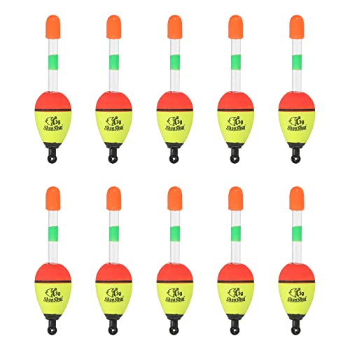 PATIKIL 0.1oz Fishing Bobbers, 10 Pack EVA Fishing Float for Saltwater Freshwater Fishing Yellow