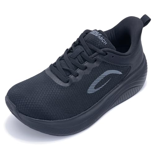 Image of Wide Toe Box Shoes Women Arch Support Walking Shoes for Plantar Fasciitis Wide Width Orthotic Tennis Sneakers