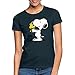 Spreadshirt Peanuts Snoopy Et Woodstock T-Shirt Femme, M, Marine
