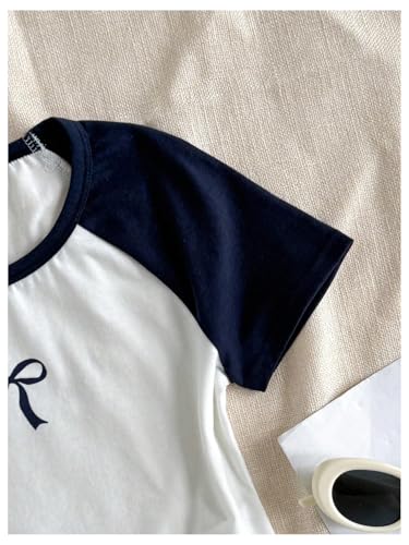 Girl's T Shirts Color Block Graphic Tees Short Sleeve Crew Neck Cute Tops4