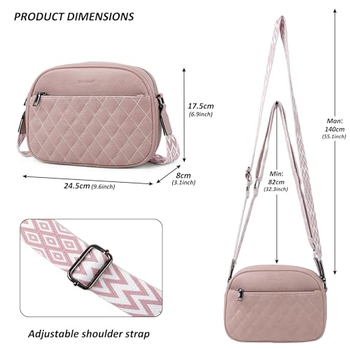 Image of TANTOMI Crossbody Purses for Women Leather Purse Shoulder Handbags with Wide Strap, Small Crossbody Bags for Women Travel