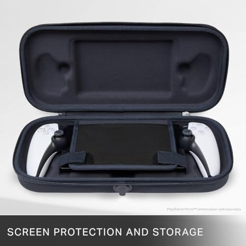 Image of PowerA Protection Case for PlayStation Portal Remote Player with Accessories Storage, Charging Cable Pass-Through, Screen Portector Flap, Black (Officially Licensed)