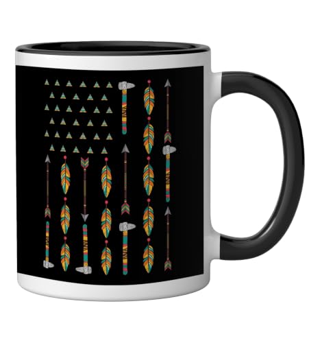 Taza de cerámica con símbolos nativos americanos, 11 oz miniatura 2