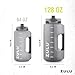 ZULU Goals 128oz Half Gallon Plastic Water Bottle with Straw and Time Marker | Large Reusable Jug with Handle and Leak Proof Lid for All Day Hydration, Gym and Outdoors, Gift Ready, Grey