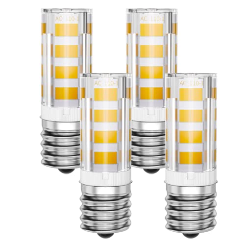 SHINESTAR E17 LED Microwave Light Bulbs Under Hood, 40W Equivalent, 3000K Warm White, 120V Appliance Bulb for Oven, Refrigerator, Range Hood, Non-dimmable, 4-Pack