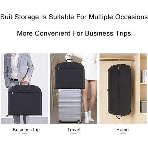 Suit Garment Bag, Hanging Clothes Bag with Handles, PP Lining, External Pockets, Suitable for Suits, Shirts, Jackets (1 Piece)(60x110cm/24x43in)3