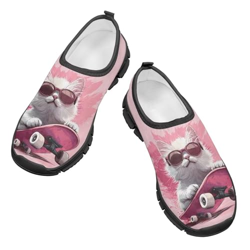 Big Kids Art Pattern Cute Casual Loafers Slip On Mesh Walking Shoes Comfortable Lightweight Kids Outdoor Travel Shoes for Boy Girl US Size 11-154