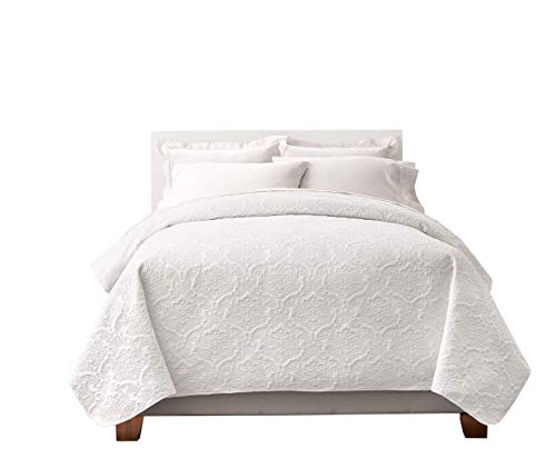 Regal Home Collections English Manor Lacey Pinsonic Quilt, (Full/Queen) -Assorted Colors, (White)