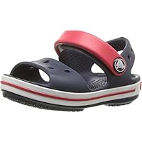 Crocs Kids' Crocband Sandal, Navy/Red, 10 M US Toddler