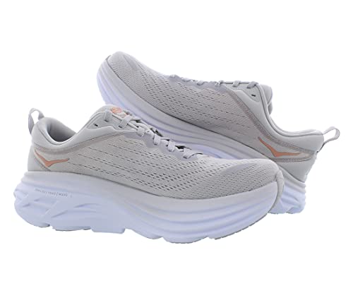 HOKA Bondi 8 Wide Womens Shoes Size 7.5, Color: Harbor Mist/Lunar Rock4