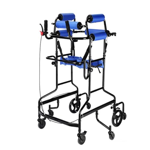 LGHQGHXF Walker Aid De 8 Ruedas para El Caminante para Adultos Discapacitado para Personas Mayores Hemiplegia Rehabilitation Marco De Pie, Altura Y Ancho De Pie Ajustable(Men's Style)