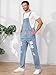 Runcati Mens Denim Bib Overall Ripped Jean Fashion Slim Fit Adjustable Strap Hippie Distressed Jumpsuit