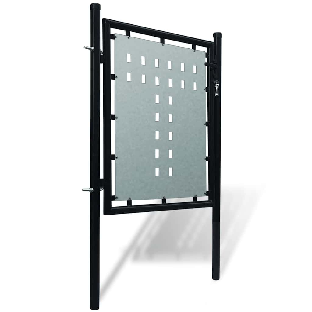 Gartentor Doppelflügel Gartentore mit dekorativen Lochmustern Schwarz 100 x 75 cm